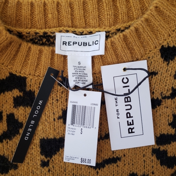 NWT FOR THE REPUBLIC LEOPARD SWEATER SIZE S - Picture 4 of 4
